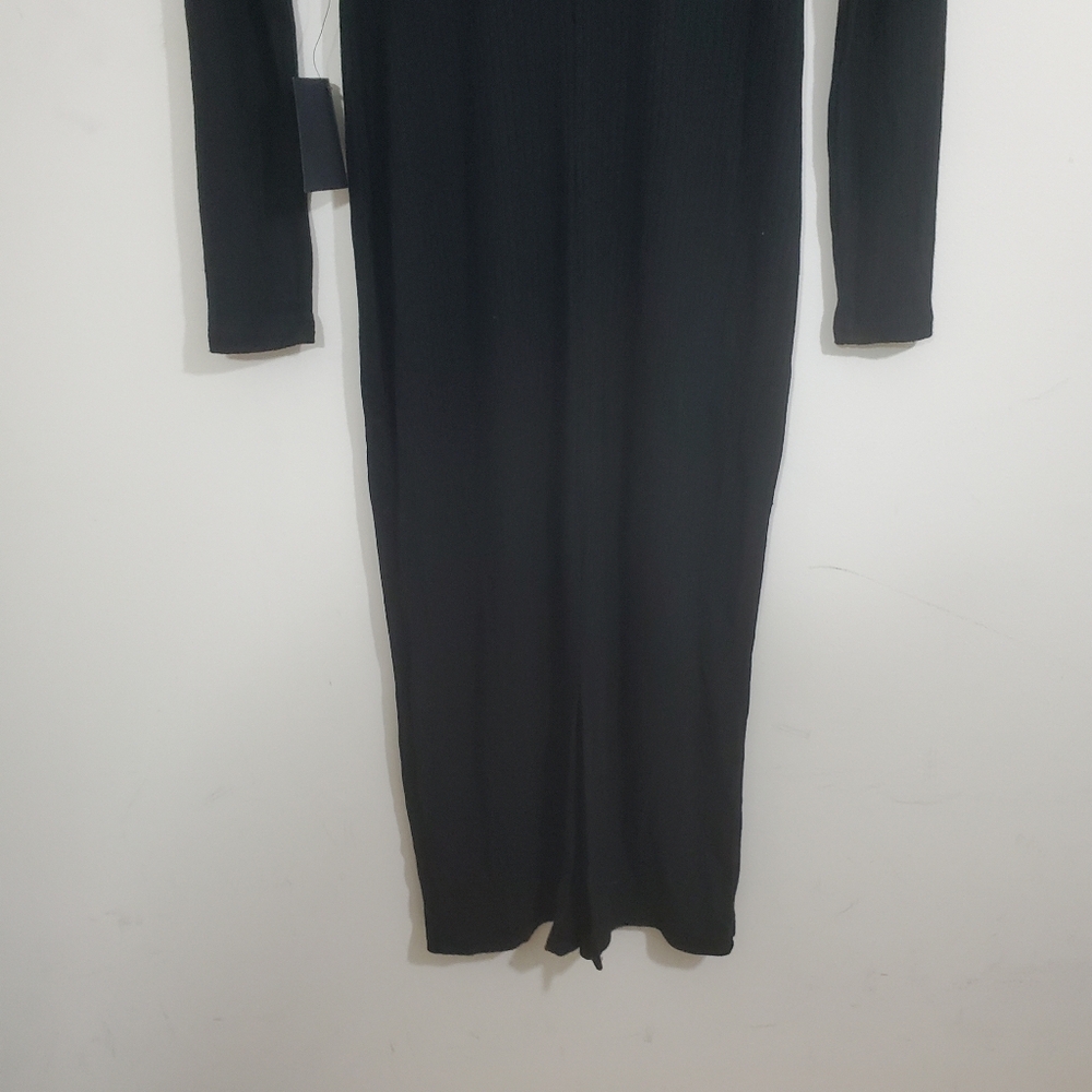 NWT Lulus Certainly Darling Black Ribbed Long Sleeve Bodycon Midi Dress Large - Picture 11 of 14
